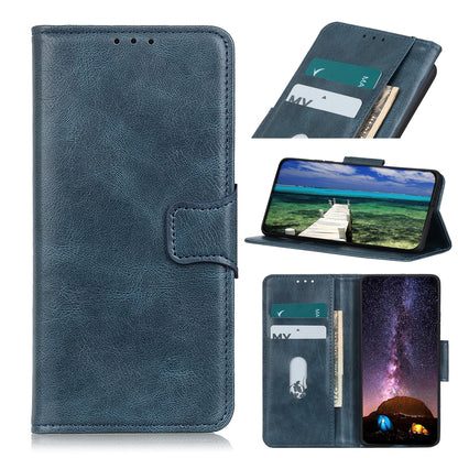 ELECTROPRIME For iPhone 15 Mirren Crazy Horse Texture Horizontal Flip Leather Phone Case(Blue)
