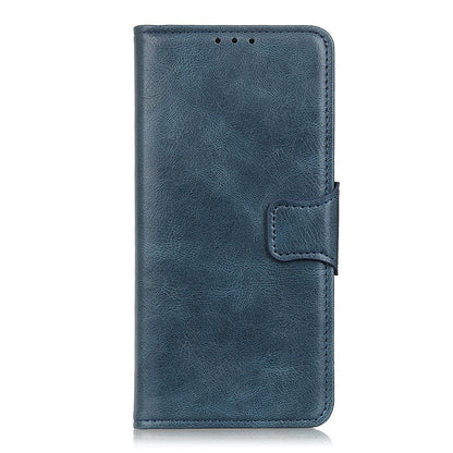 ELECTROPRIME For iPhone 15 Mirren Crazy Horse Texture Horizontal Flip Leather Phone Case(Blue)
