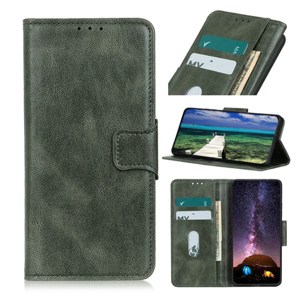 ELECTROPRIME For iPhone 15 Mirren Crazy Horse Texture Horizontal Flip Leather Phone Case(Dark Green)