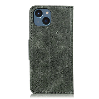 ELECTROPRIME For iPhone 15 Mirren Crazy Horse Texture Horizontal Flip Leather Phone Case(Dark Green)
