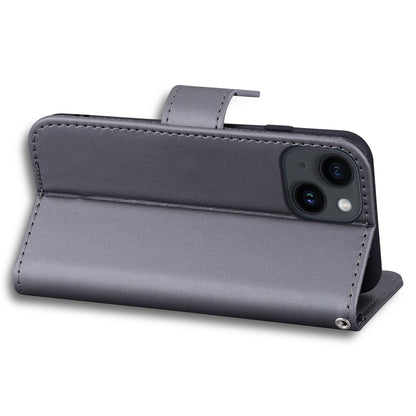 ELECTROPRIME For iPhone 15 Cartoon Buckle Horizontal Flip Leather Phone Case(Grey)