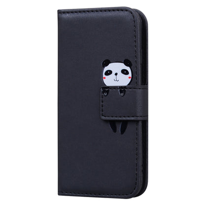 ELECTROPRIME For iPhone 15 Cartoon Buckle Horizontal Flip Leather Phone Case(Black)