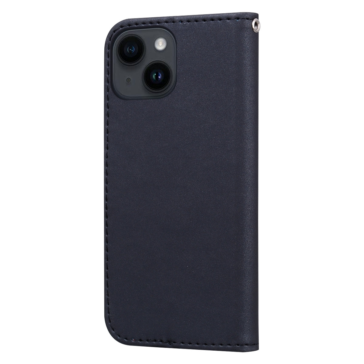 ELECTROPRIME For iPhone 15 Cartoon Buckle Horizontal Flip Leather Phone Case(Black)