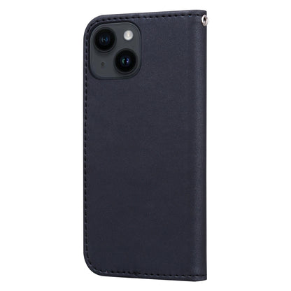 ELECTROPRIME For iPhone 15 Cartoon Buckle Horizontal Flip Leather Phone Case(Black)
