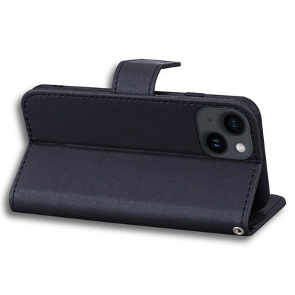 ELECTROPRIME For iPhone 15 Cartoon Buckle Horizontal Flip Leather Phone Case(Black)