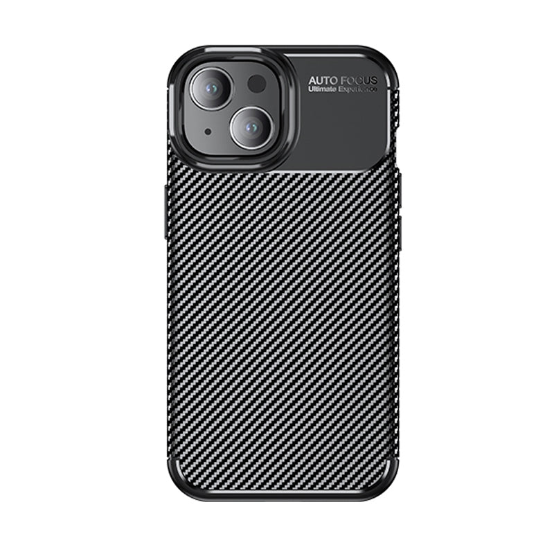 ELECTROPRIME For iPhone 15 Plus Carbon Fiber Texture Shockproof TPU Phone Case(Black)