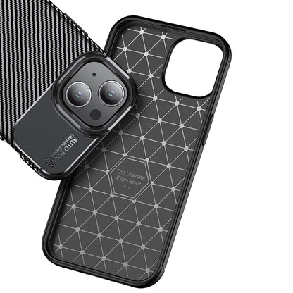 ELECTROPRIME For iPhone 15 Plus Carbon Fiber Texture Shockproof TPU Phone Case(Black)