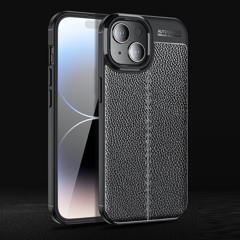 ELECTROPRIME For iPhone 15 Plus Litchi Texture Shockproof TPU Phone Case(Black)