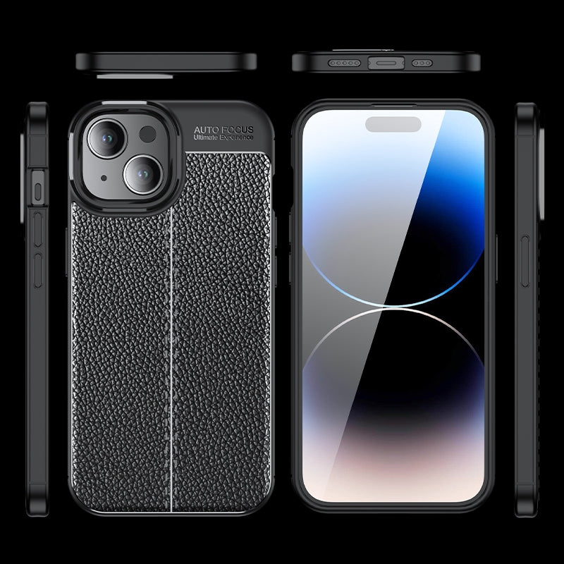 ELECTROPRIME For iPhone 15 Plus Litchi Texture Shockproof TPU Phone Case(Black)