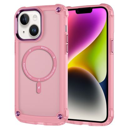 ELECTROPRIME For iPhone 15 Skin Feel TPU + PC MagSafe Magnetic Phone Case(Transparent Pink)