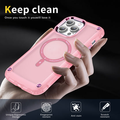 ELECTROPRIME For iPhone 15 Skin Feel TPU + PC MagSafe Magnetic Phone Case(Transparent Pink)