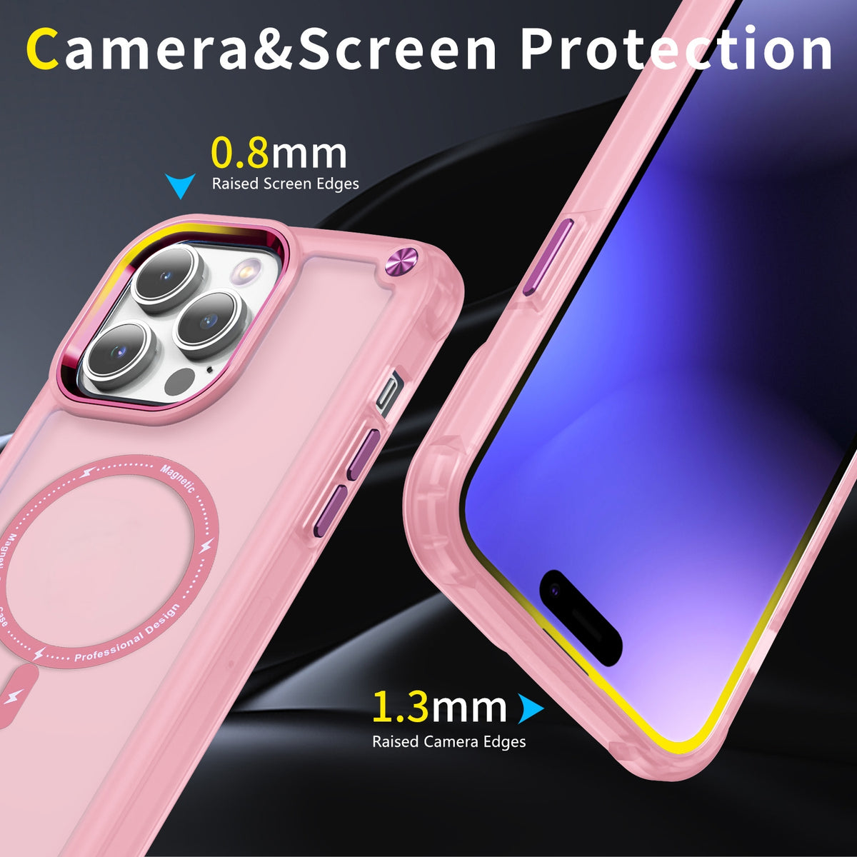 ELECTROPRIME For iPhone 15 Skin Feel TPU + PC MagSafe Magnetic Phone Case(Transparent Pink)