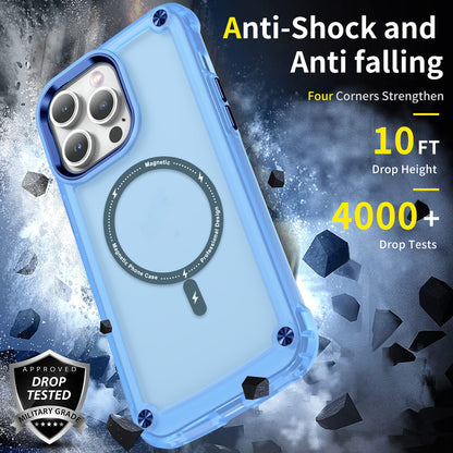 ELECTROPRIME For iPhone 15 Skin Feel TPU + PC MagSafe Magnetic Phone Case(Transparent Blue)