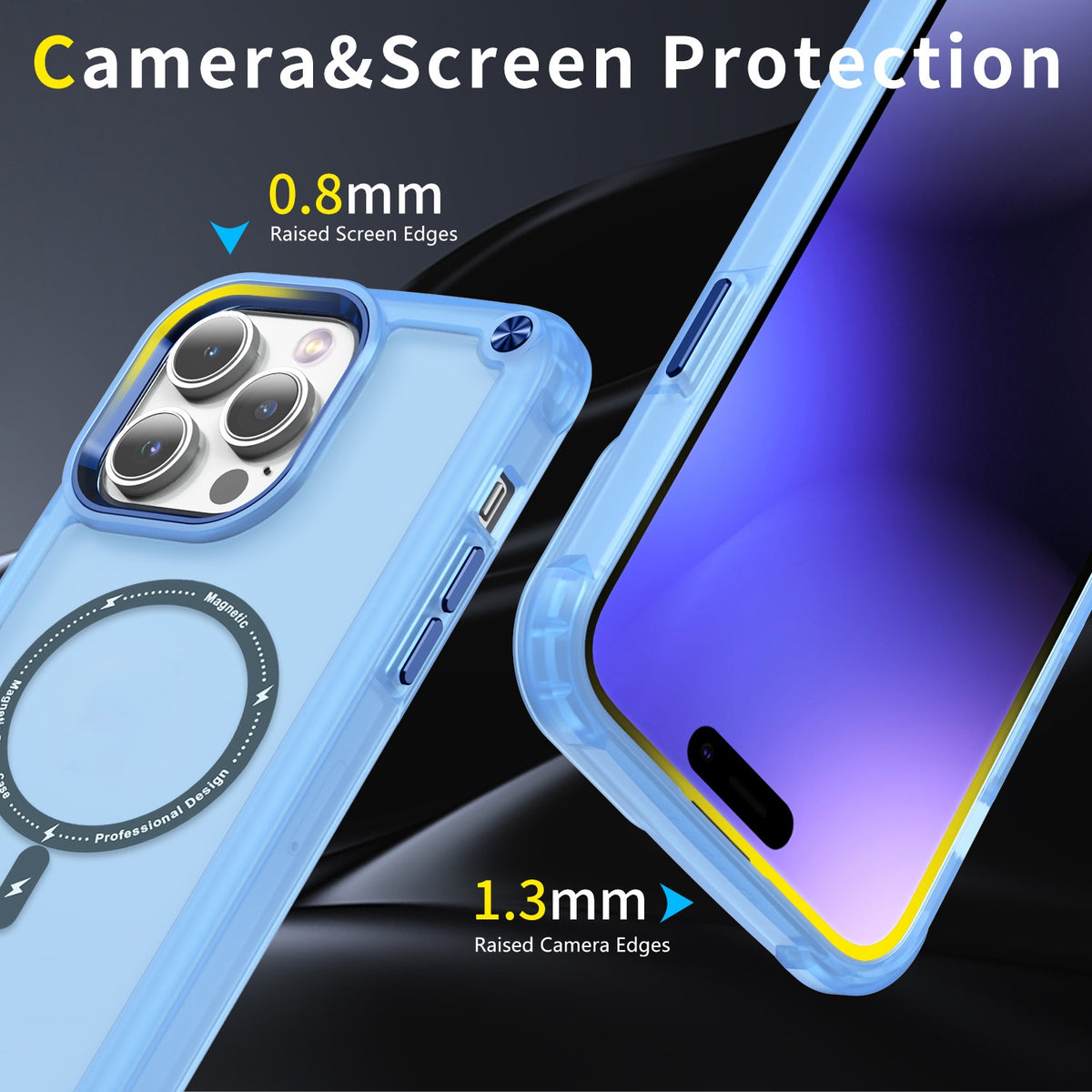 ELECTROPRIME For iPhone 15 Skin Feel TPU + PC MagSafe Magnetic Phone Case(Transparent Blue)