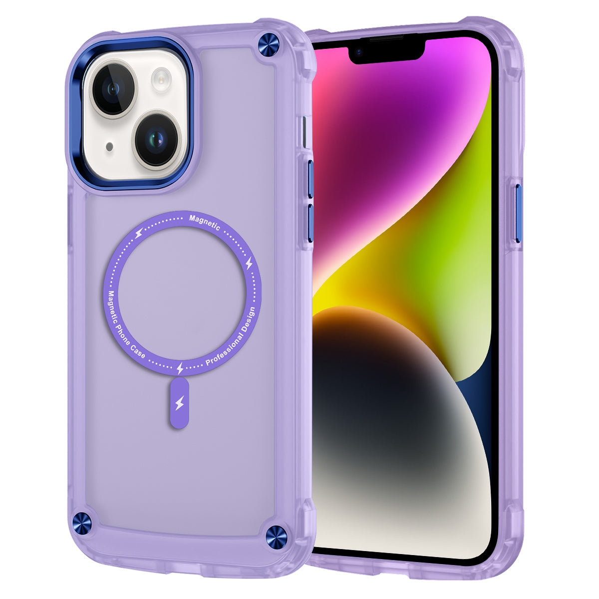 ELECTROPRIME For iPhone 15 Skin Feel TPU + PC MagSafe Magnetic Phone Case(Transparent Purple)