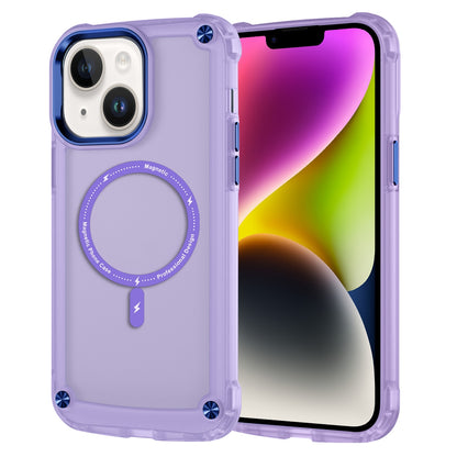 ELECTROPRIME For iPhone 15 Skin Feel TPU + PC MagSafe Magnetic Phone Case(Transparent Purple)