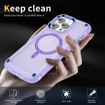 ELECTROPRIME For iPhone 15 Skin Feel TPU + PC MagSafe Magnetic Phone Case(Transparent Purple)