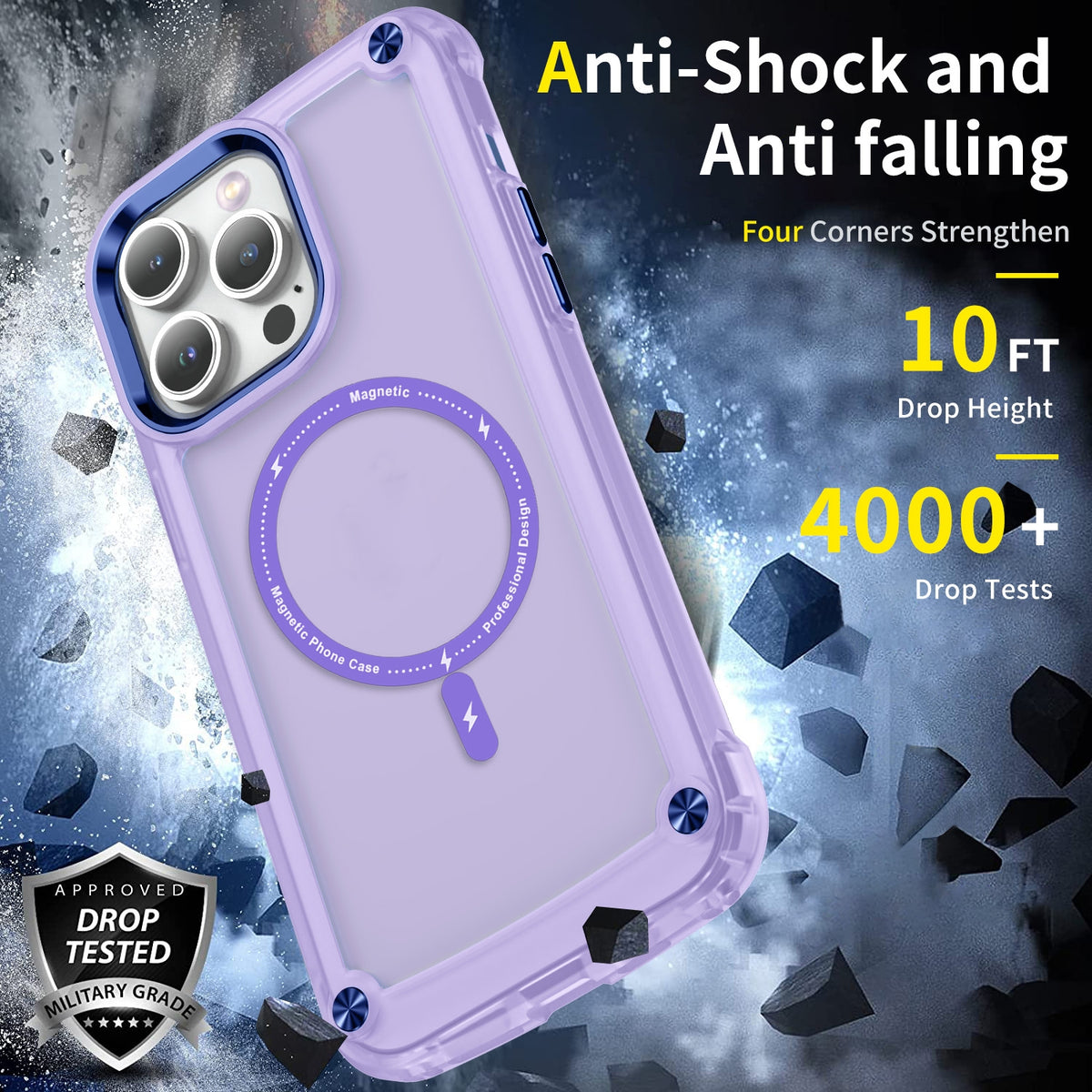 ELECTROPRIME For iPhone 15 Skin Feel TPU + PC MagSafe Magnetic Phone Case(Transparent Purple)