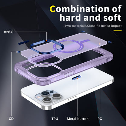 ELECTROPRIME For iPhone 15 Skin Feel TPU + PC MagSafe Magnetic Phone Case(Transparent Purple)