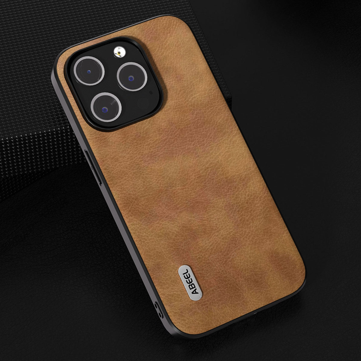 ELECTROPRIME For iPhone 15 ABEEL Retro Litchi Texture PU Phone Case(Brown)