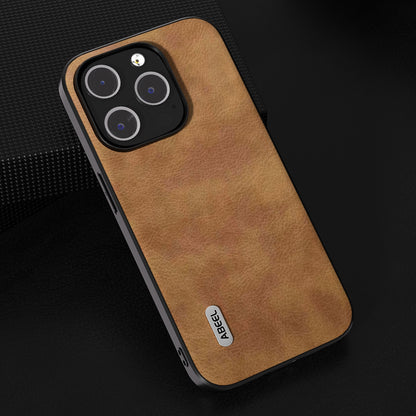 ELECTROPRIME For iPhone 15 ABEEL Retro Litchi Texture PU Phone Case(Brown)