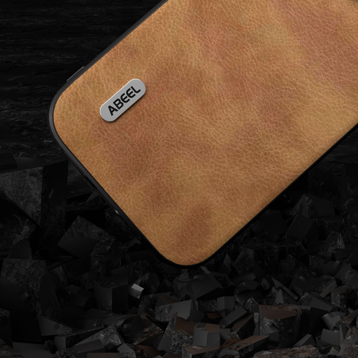 ELECTROPRIME For iPhone 15 ABEEL Retro Litchi Texture PU Phone Case(Brown)