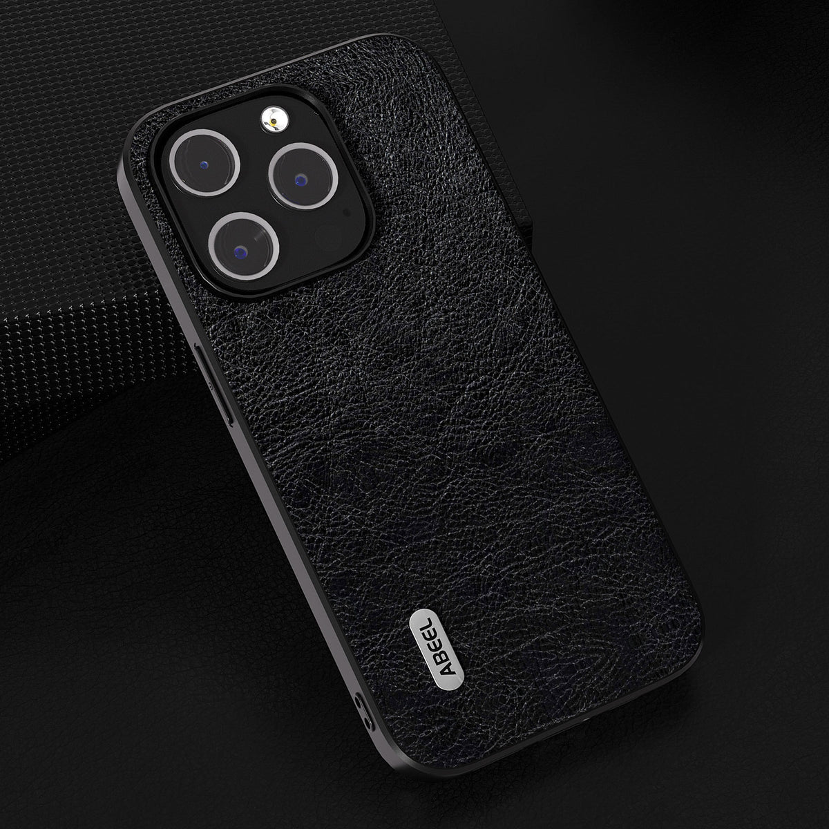 ELECTROPRIME For iPhone 15 ABEEL Retro Litchi Texture PU Phone Case(Black)