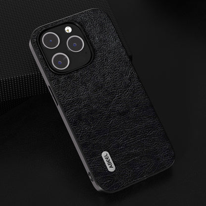 ELECTROPRIME For iPhone 15 ABEEL Retro Litchi Texture PU Phone Case(Black)