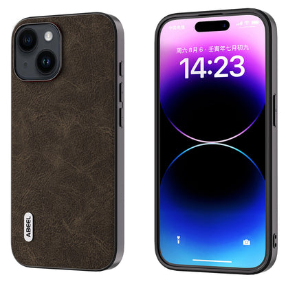 ELECTROPRIME For iPhone 15 ABEEL Dream Litchi Texture PU Phone Case(Khaki)