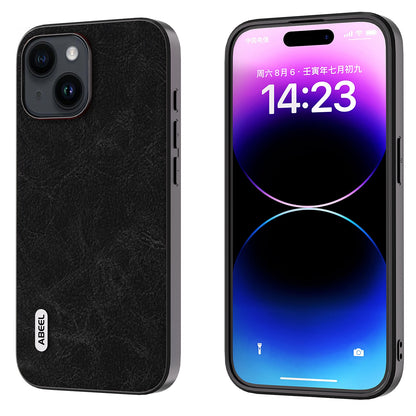 ELECTROPRIME For iPhone 15 ABEEL Dream Litchi Texture PU Phone Case(Black)