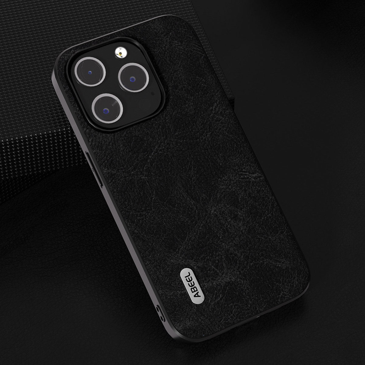 ELECTROPRIME For iPhone 15 ABEEL Dream Litchi Texture PU Phone Case(Black)