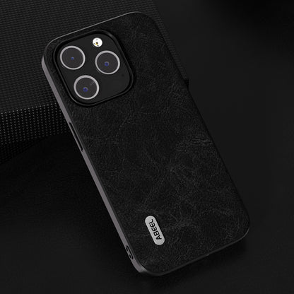 ELECTROPRIME For iPhone 15 ABEEL Dream Litchi Texture PU Phone Case(Black)