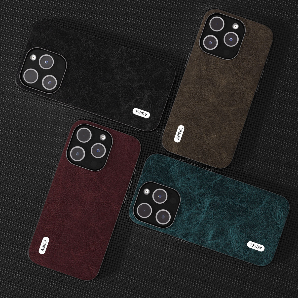 ELECTROPRIME For iPhone 15 ABEEL Dream Litchi Texture PU Phone Case(Black)