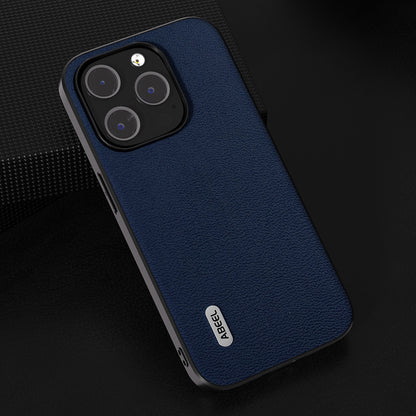 ELECTROPRIME For iPhone 15 ABEEL Genuine Leather Luolai Series Phone Case(Dark Blue)