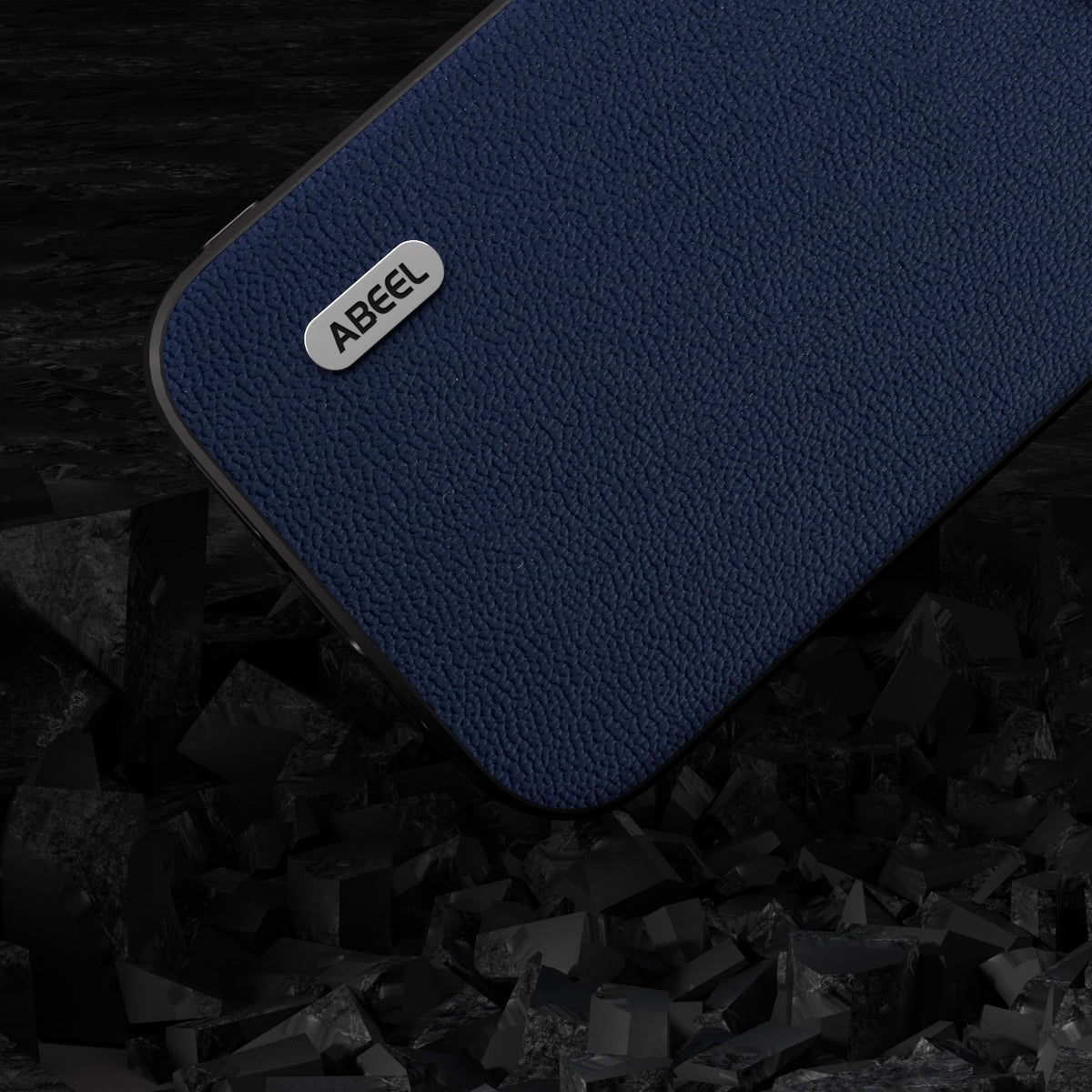 ELECTROPRIME For iPhone 15 ABEEL Genuine Leather Luolai Series Phone Case(Dark Blue)