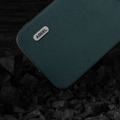 ELECTROPRIME For iPhone 15 ABEEL Genuine Leather Luolai Series Phone Case(Dark Green)