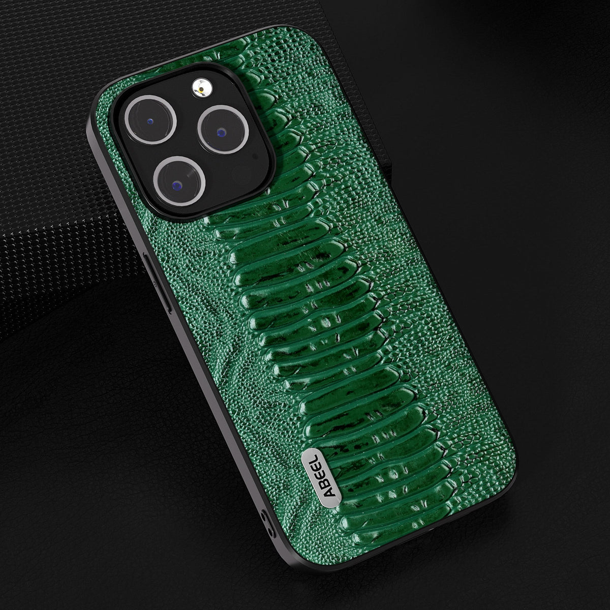 ELECTROPRIME For iPhone 15 ABEEL Genuine Leather Weilai Series Phone Case(Green)