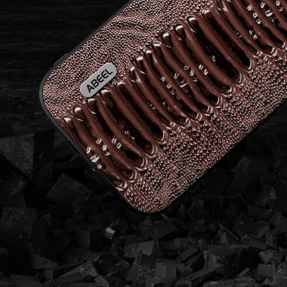 ELECTROPRIME For iPhone 15 ABEEL Genuine Leather Weilai Series Phone Case(Coffee)