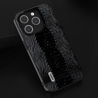 ELECTROPRIME For iPhone 15 ABEEL Genuine Leather Weilai Series Phone Case(Black)
