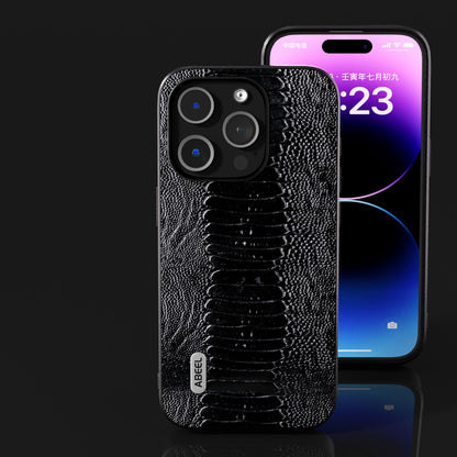 ELECTROPRIME For iPhone 15 ABEEL Genuine Leather Weilai Series Phone Case(Black)