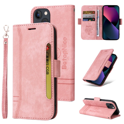 ELECTROPRIME For iPhone 15 BETOPNICE Dual-side Buckle Leather Phone Case(Pink)