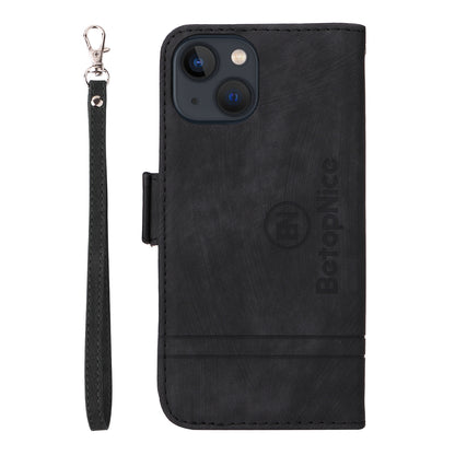 ELECTROPRIME For iPhone 15 BETOPNICE Dual-side Buckle Leather Phone Case(Black)