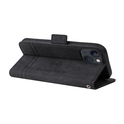 ELECTROPRIME For iPhone 15 BETOPNICE Dual-side Buckle Leather Phone Case(Black)