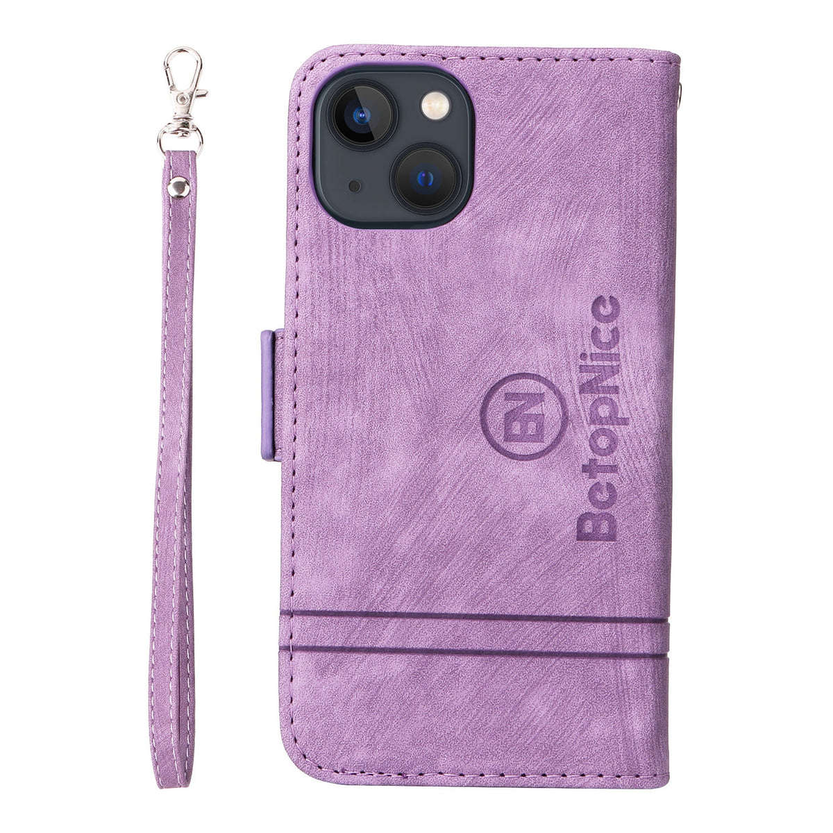 ELECTROPRIME For iPhone 15 BETOPNICE Dual-side Buckle Leather Phone Case(Purple)