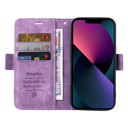 ELECTROPRIME For iPhone 15 BETOPNICE Dual-side Buckle Leather Phone Case(Purple)