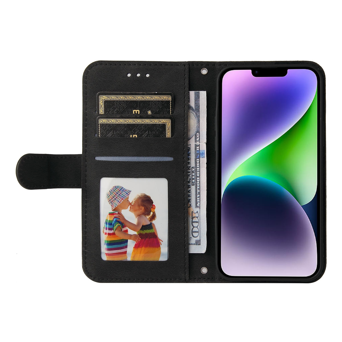 ELECTROPRIME For iPhone 15 Skin Feel Life Tree Leather Phone Case(Black)