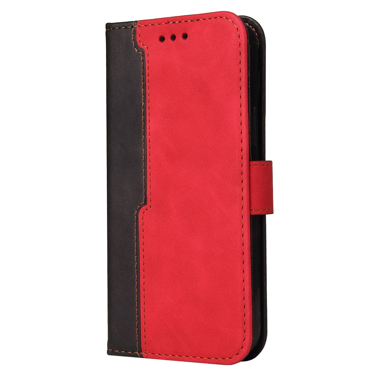 ELECTROPRIME For iPhone 15 Stitching-color Leather Phone Case(Red)