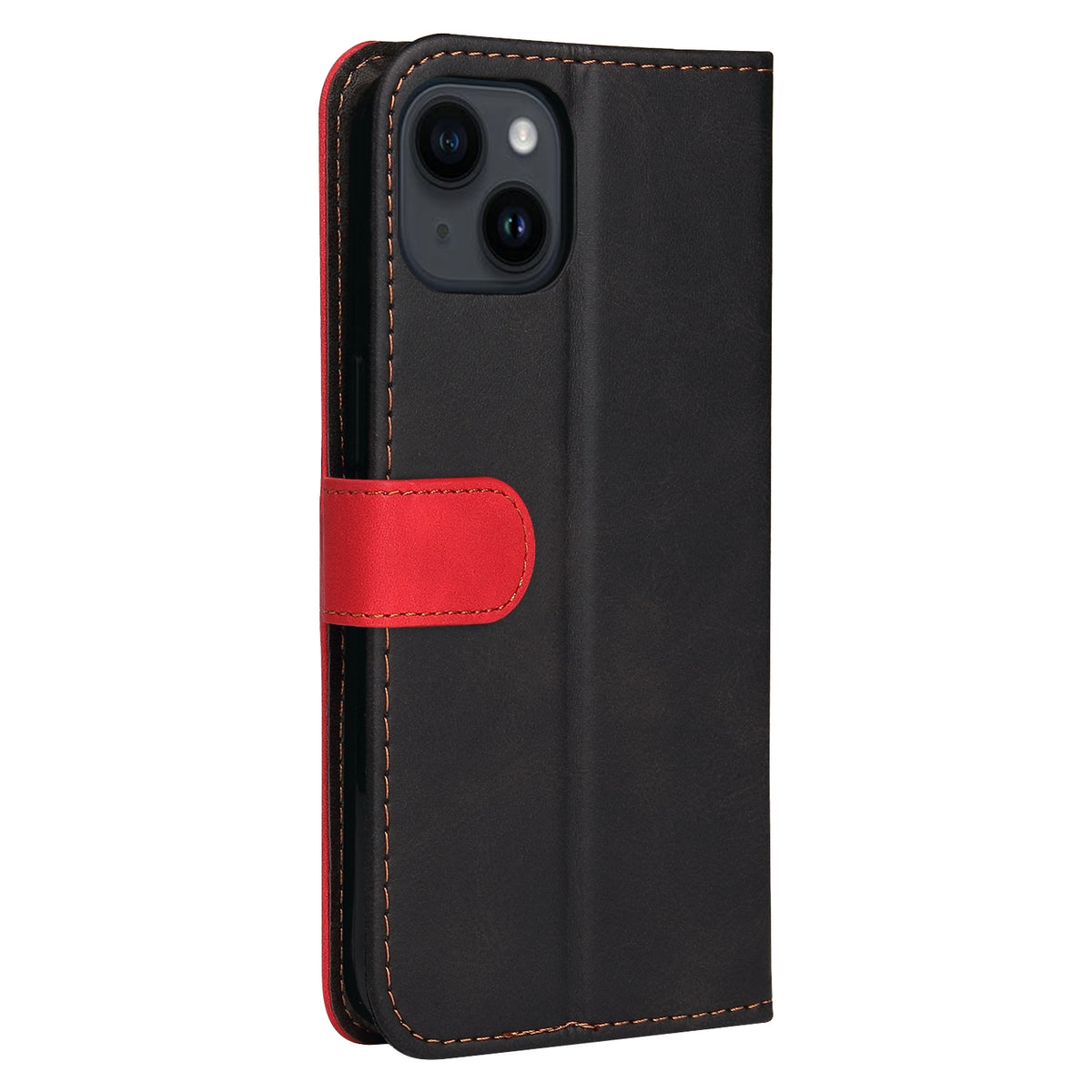 ELECTROPRIME For iPhone 15 Stitching-color Leather Phone Case(Red)