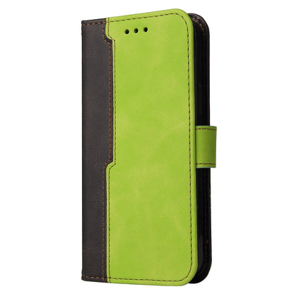ELECTROPRIME For iPhone 15 Stitching-color Leather Phone Case(Green)