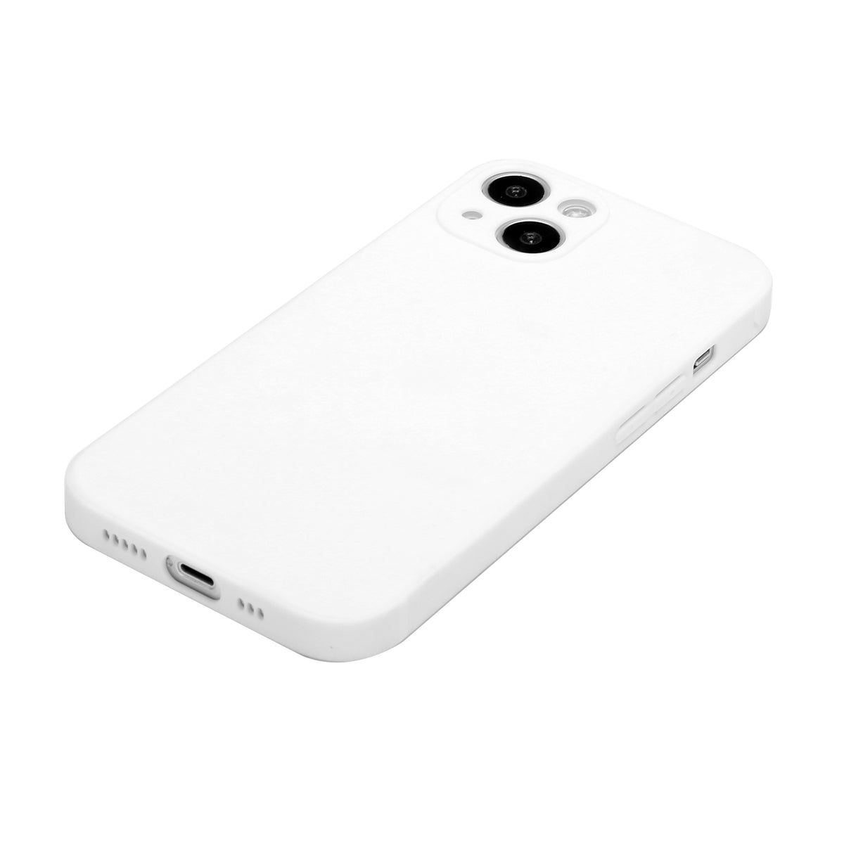 ELECTROPRIME For iPhone 15 Plus Straight Edge Solid Color TPU Shockproof Phone Case(White)